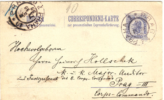 Pneumatic Postal Card 1899