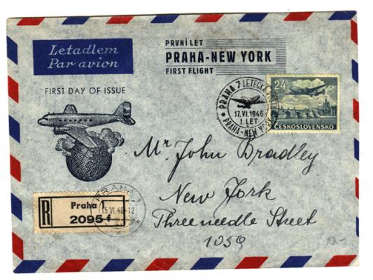 First Flight Prague to NY 1946